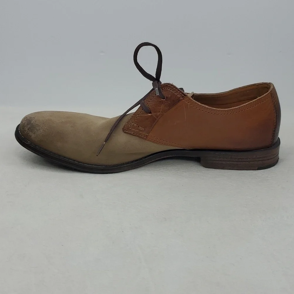 Clarks Hawley Walk Oxfords Wolf Combo Contrasting Leather Tan Brown Mens 8.5